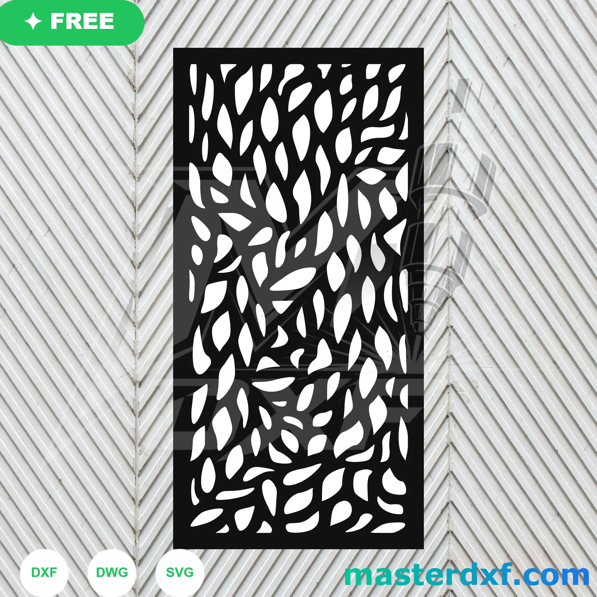 Scattered Leaf Fragments SVG Panel for Organic Screens DXF File